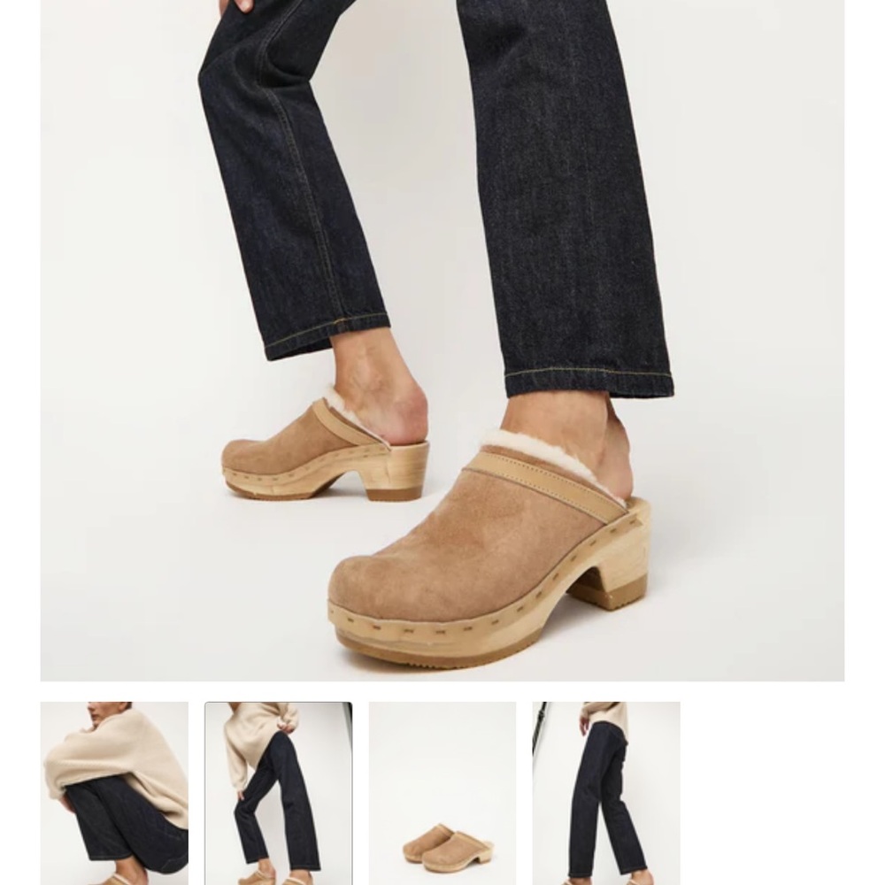 No. 6 Dakota Women's Tan Shearling Heel Clog